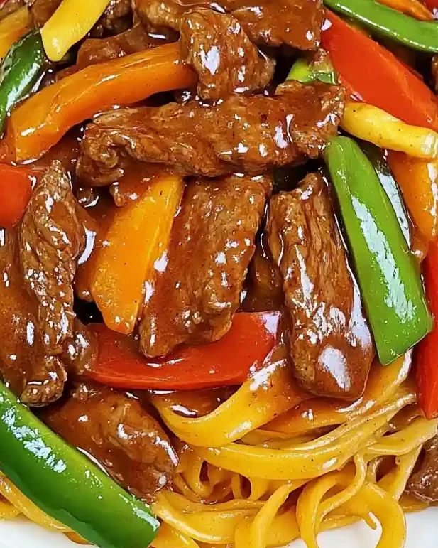 Beef Stir Fry with Noodles and Sticky Sauce