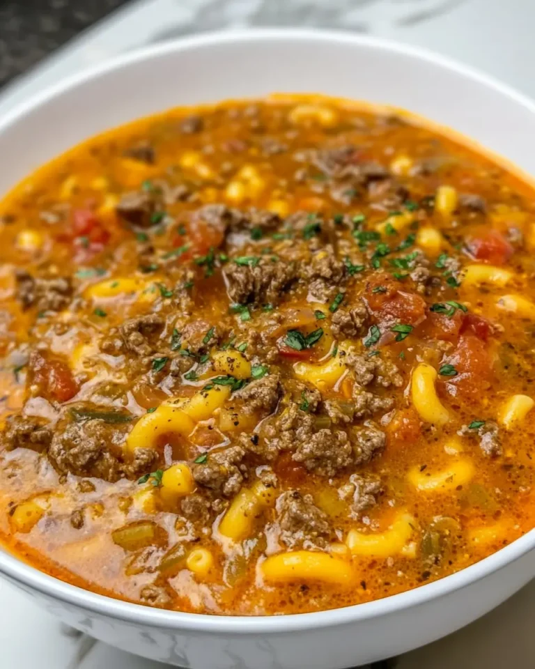 Beef & Tomato Macaroni Soup