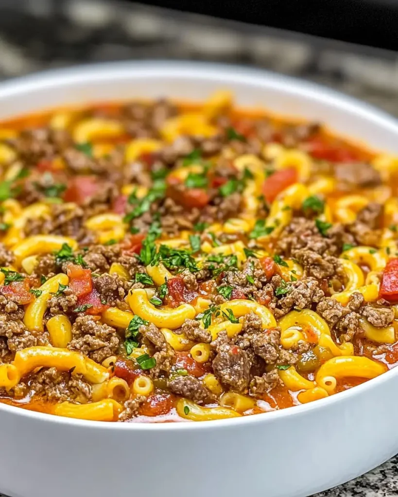 Beef & Tomato Macaroni Soup