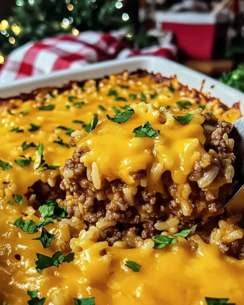 Best Cheesy Ground Beef and Rice Casserole
