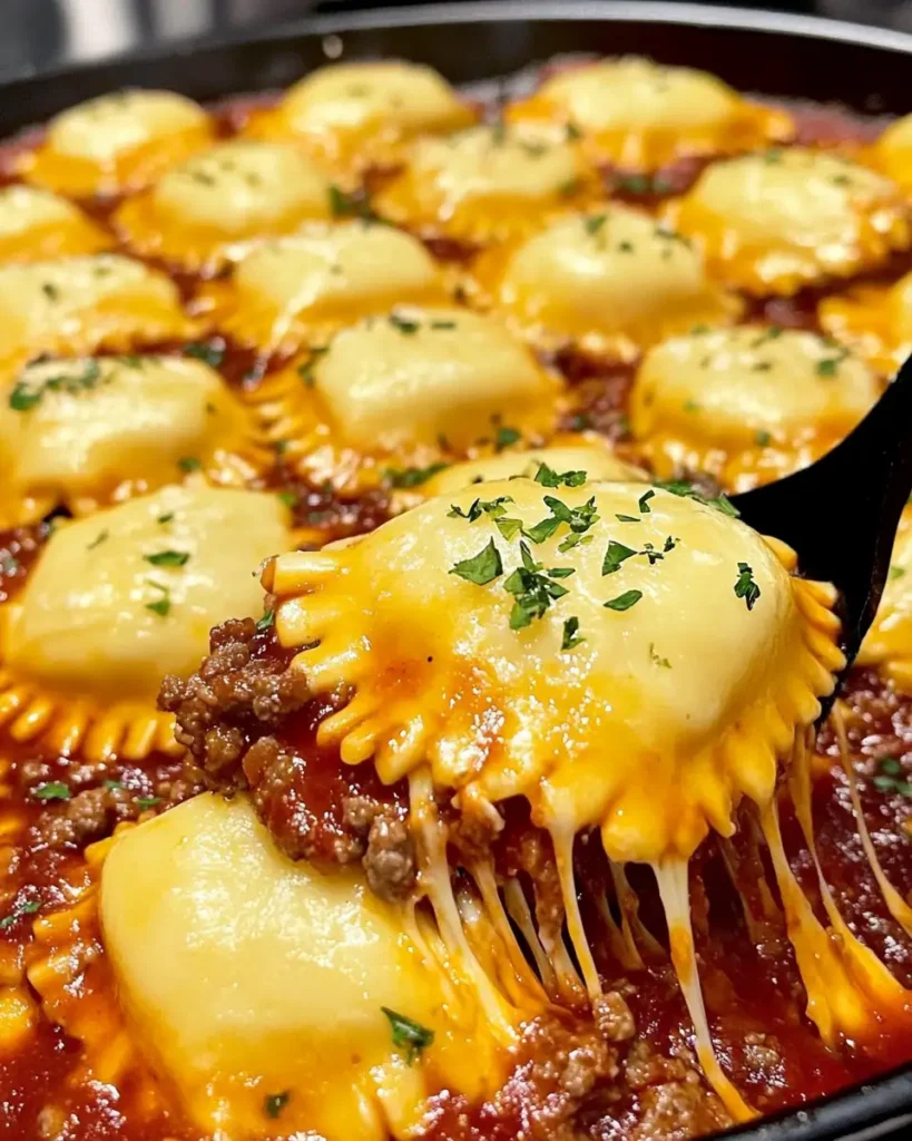 Cheesy Beef Ravioli Casserole