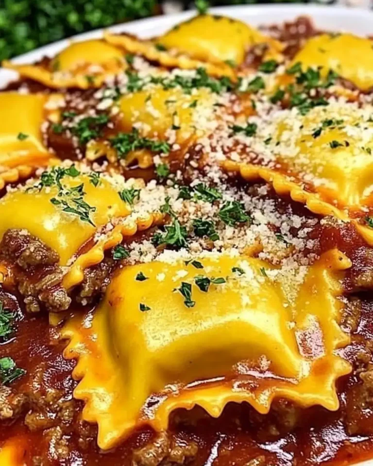 Cheesy Beef Ravioli Casserole
