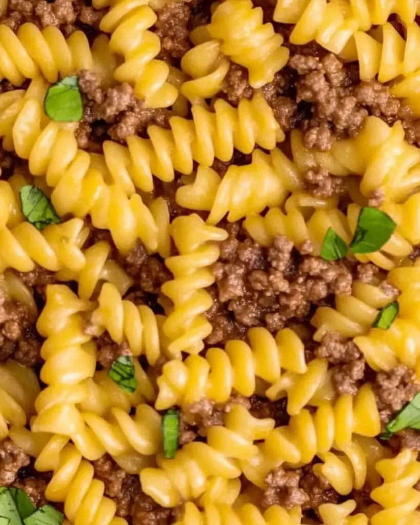 Cheesy Ground Beef Pasta Skillet
