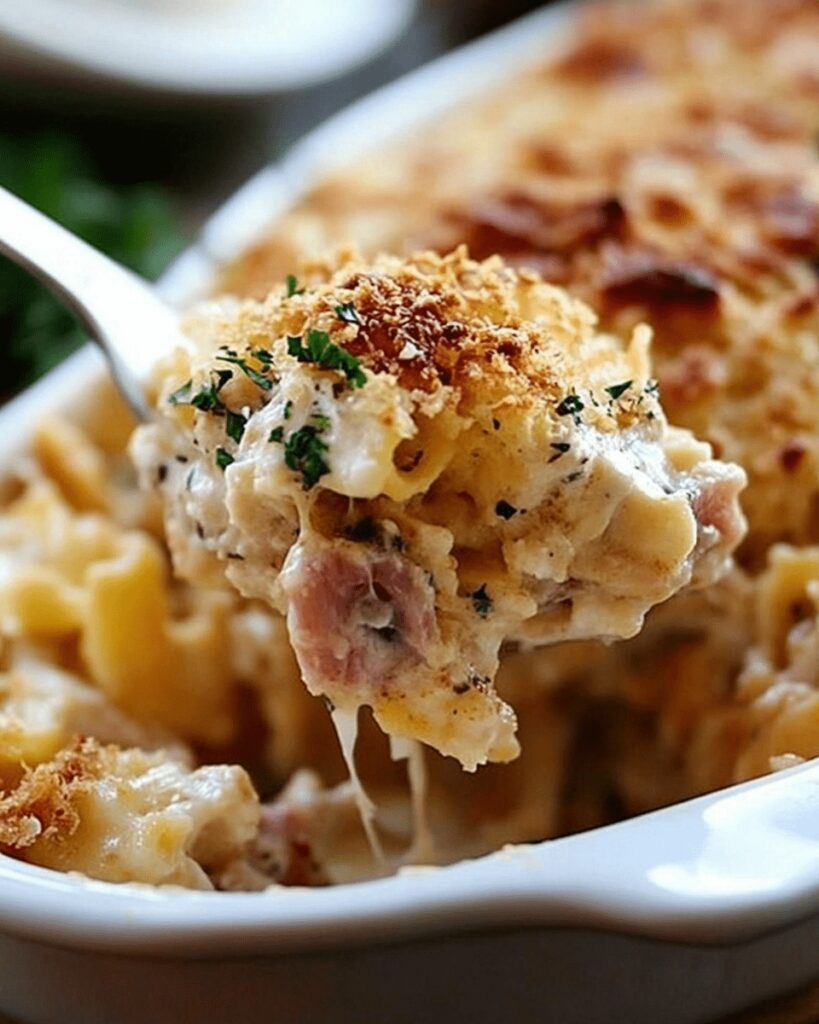 Chicken Cordon Bleu Casserole (with Turkey and Mozzarella)