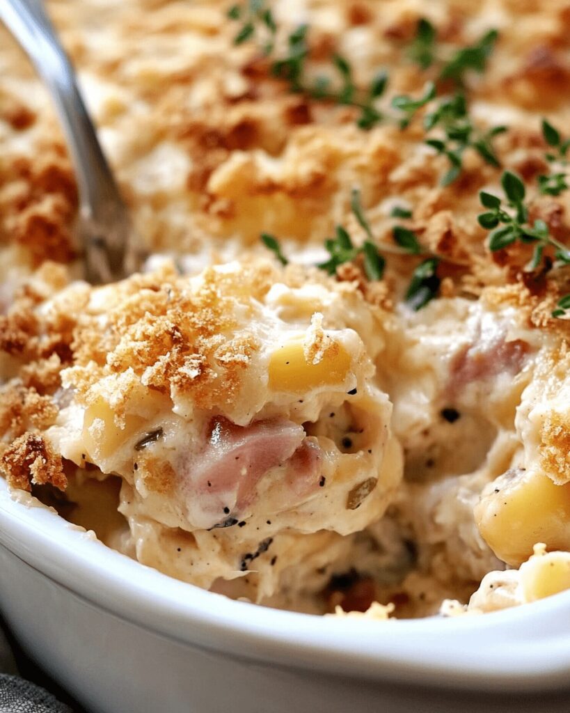 Chicken Cordon Bleu Casserole (with Turkey and Mozzarella)