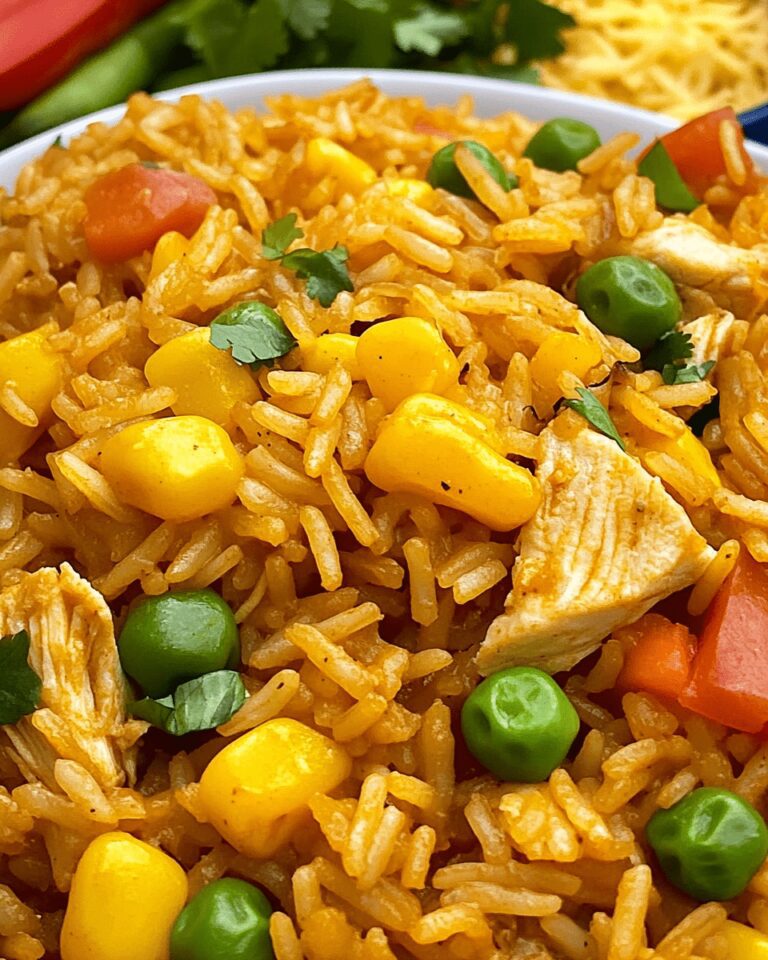 Flavorful Mexican Rice with Chicken, Vegetables, and Melted Cheese