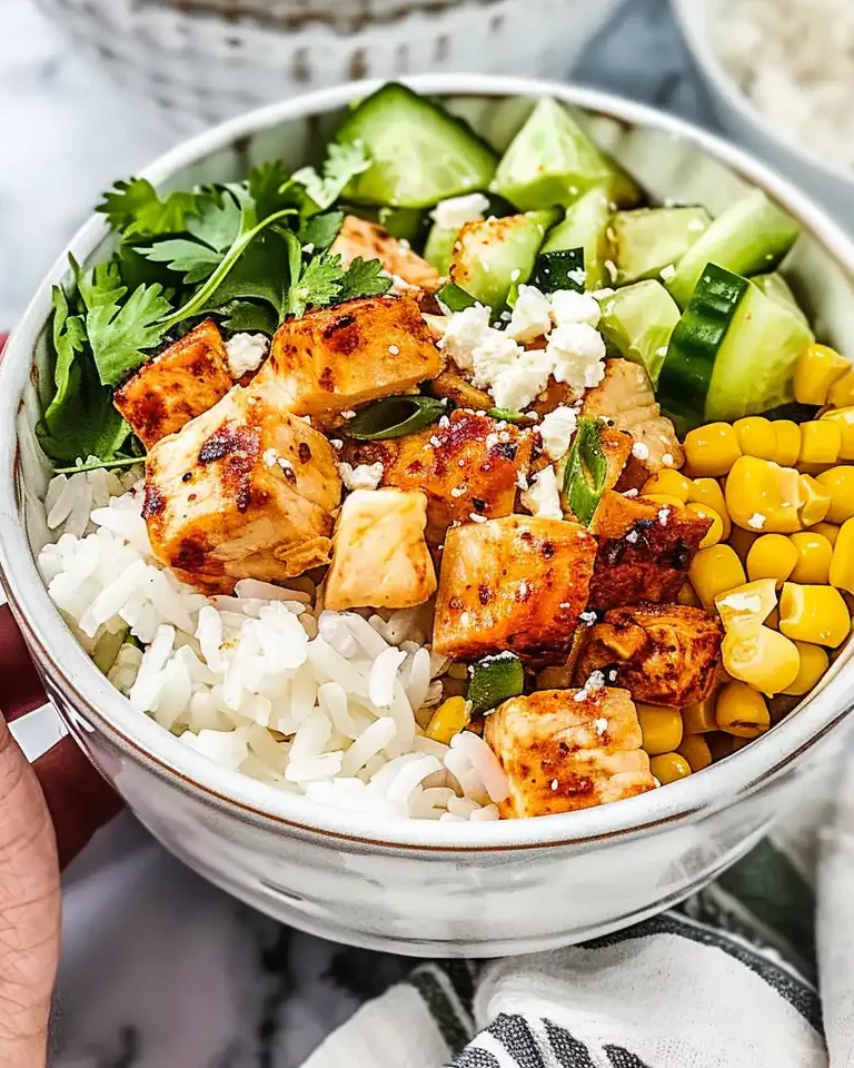 Street Corn Chicken Rice Bowl