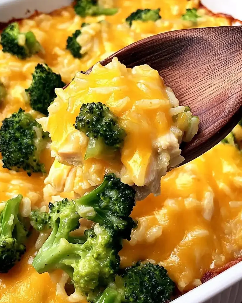 Cheesy Chicken Broccoli and Rice Casserole