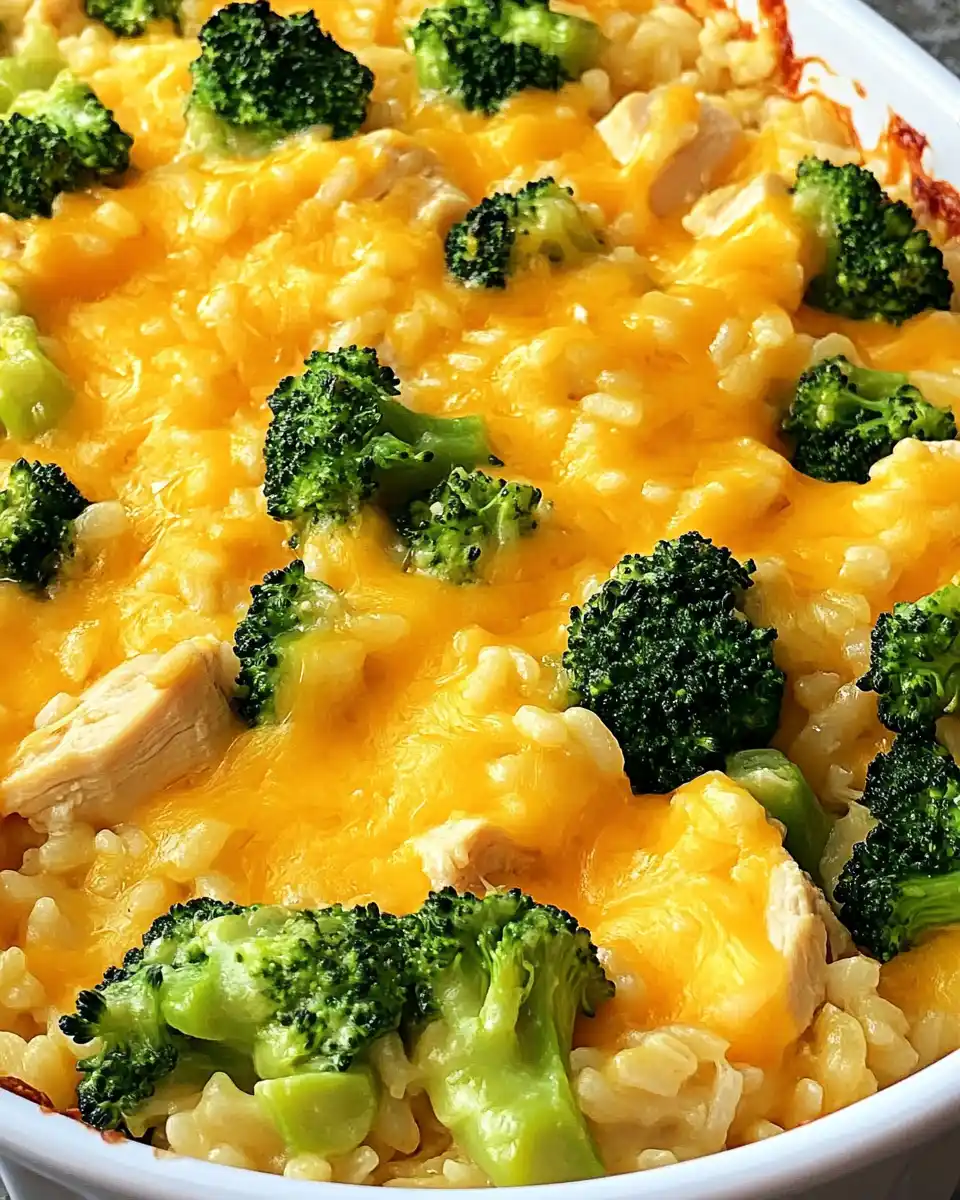 Cheesy Chicken Broccoli and Rice Casserole