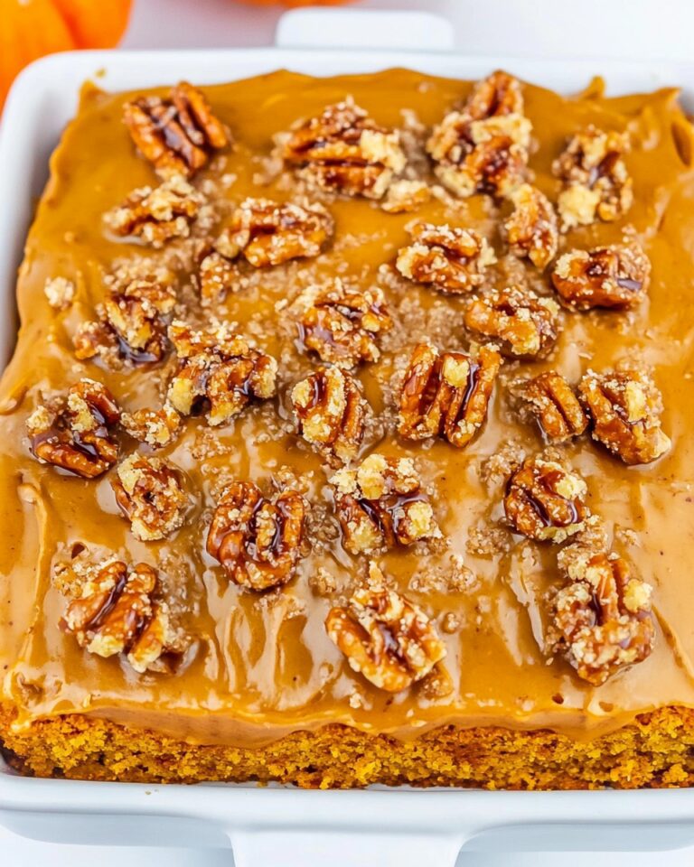 Pumpkin Sheet Cake with Bourbon Praline Frosting