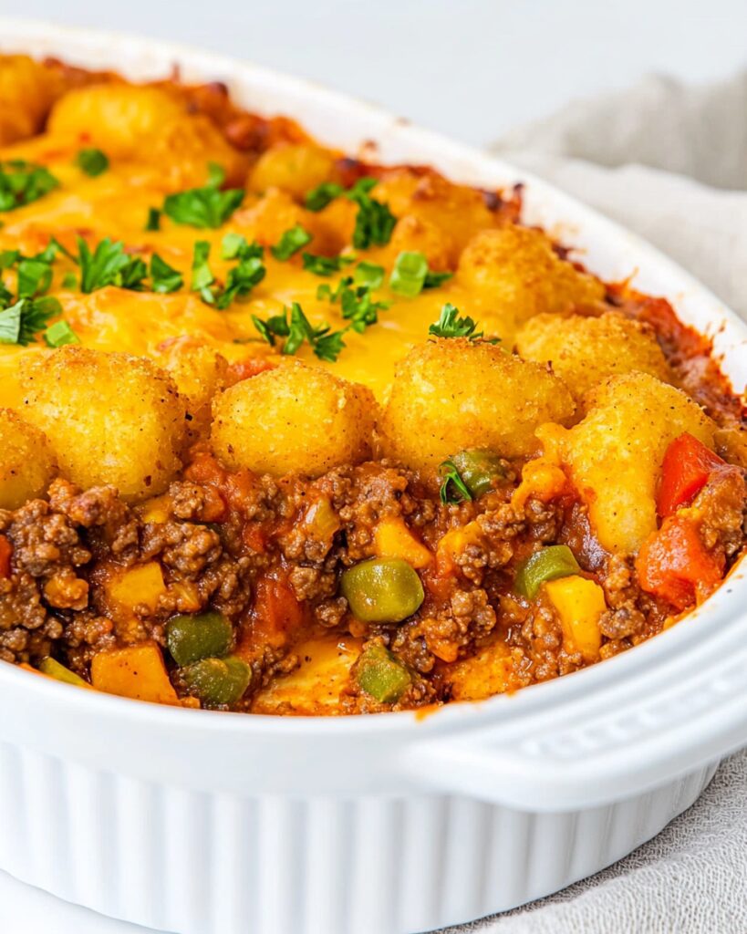 Sloppy Joe Tater Tot Casserole