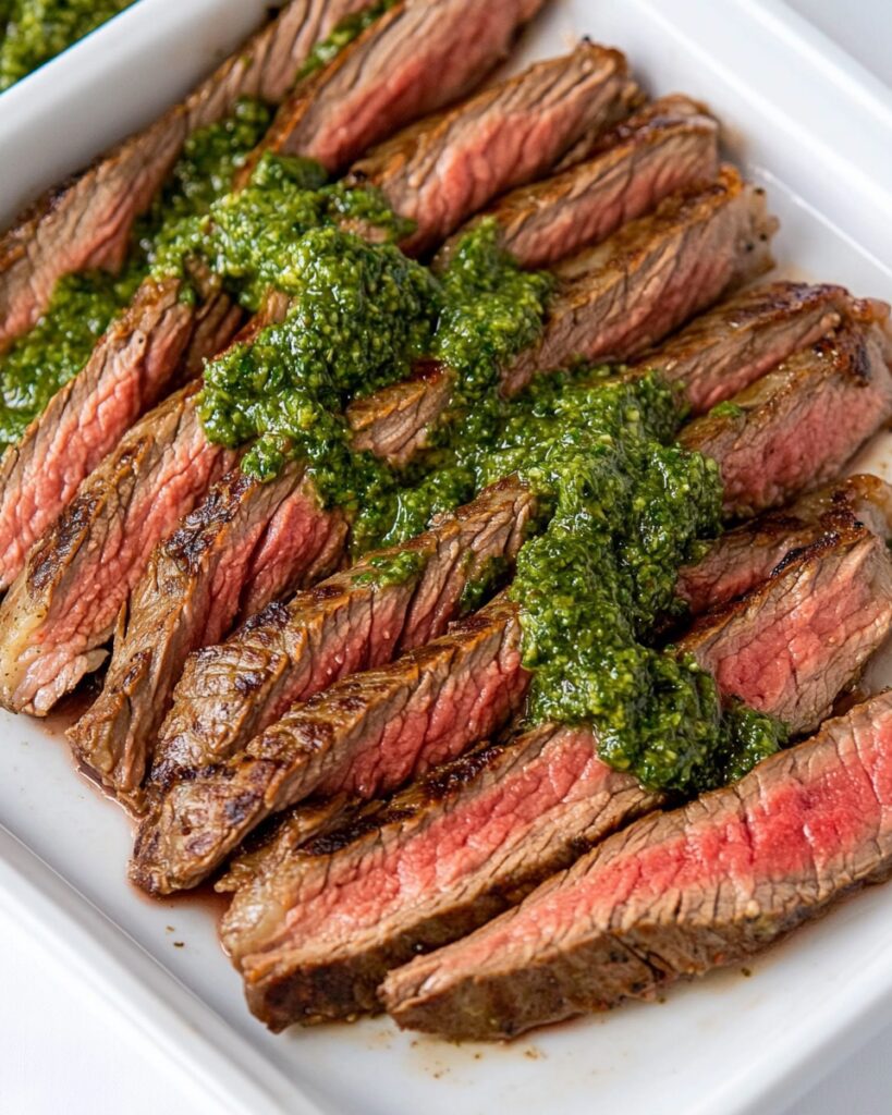 Smoked Flank Steak with Chimichurri Sauce