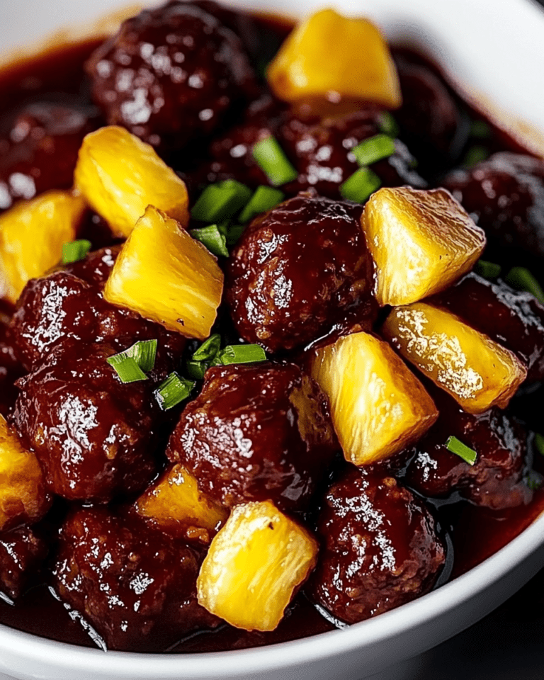 Slow Cooker Meatball Pineapple Smokies