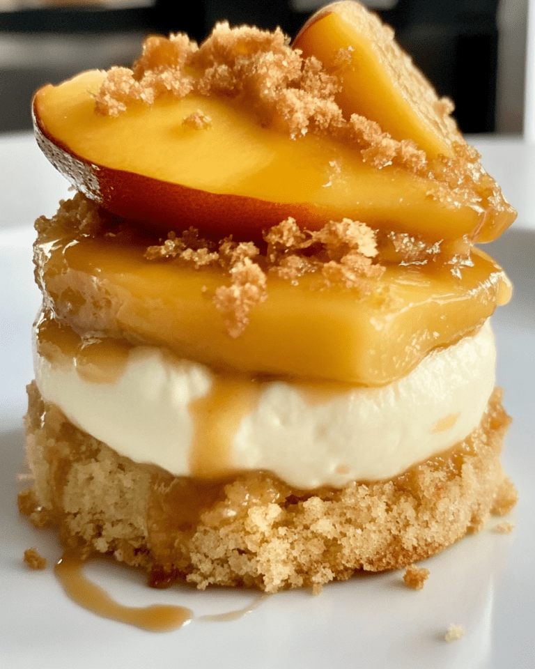 Stuffed Peach Cobbler Mini Cheesecake